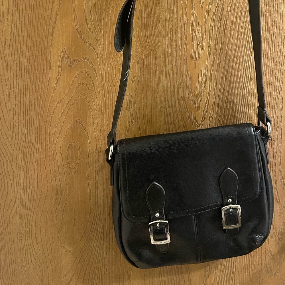 Tignanello Black Leather Crossbody Bag in Excellent Used Condition